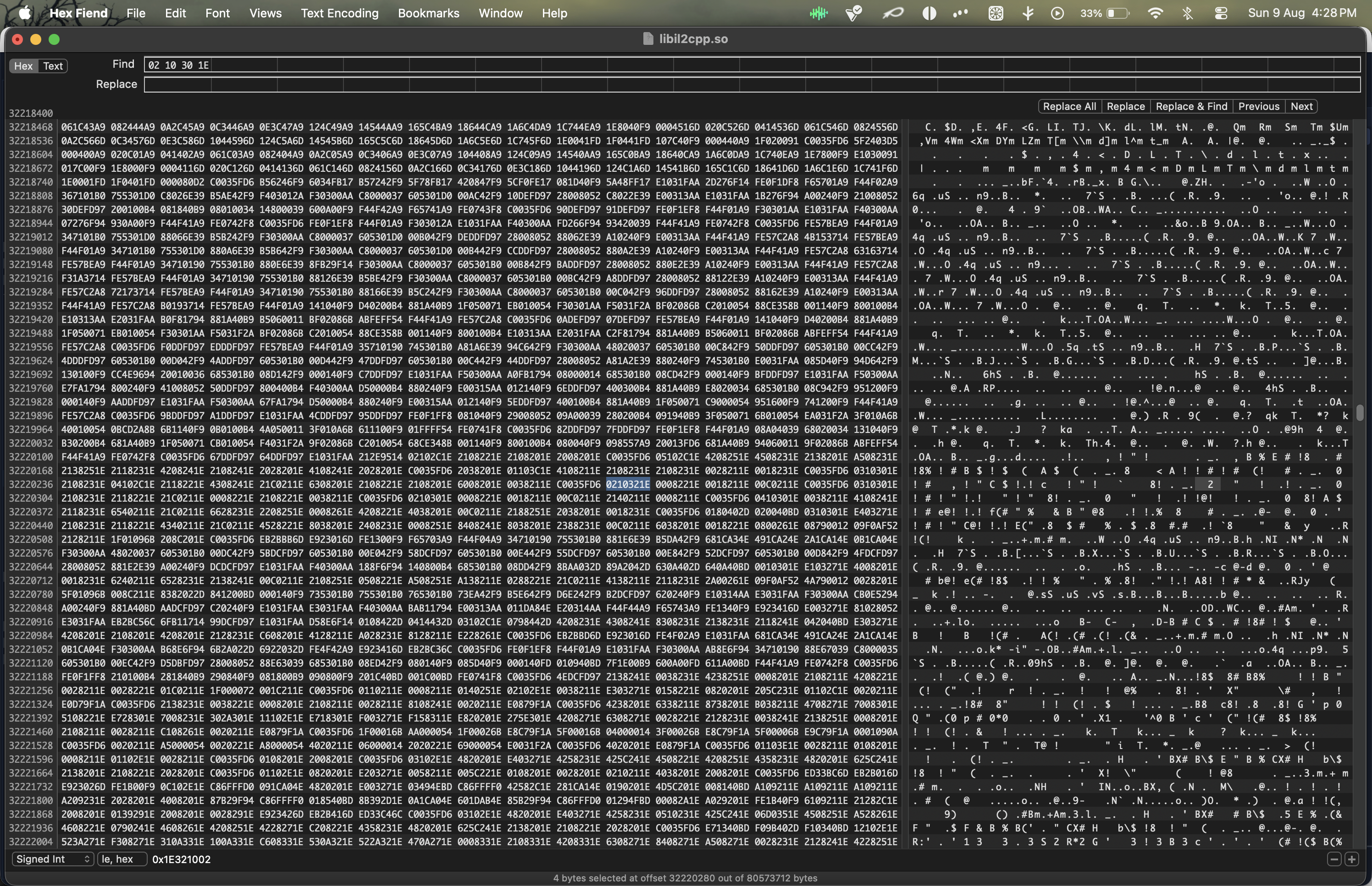 Modified binary value after patching